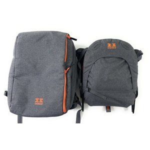 Gray Kids Backpack with Orange Accents